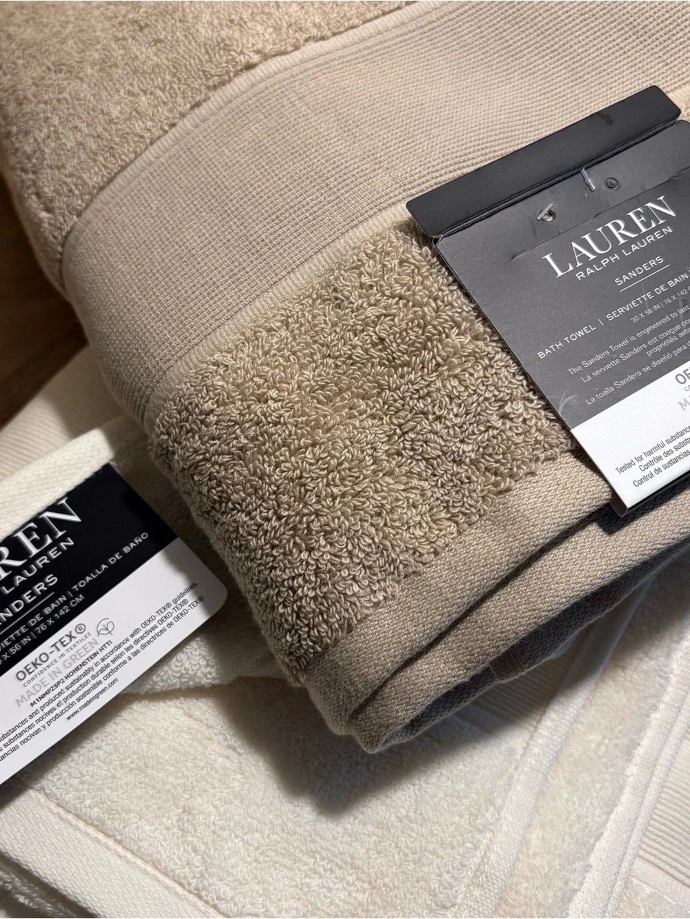 Lauren Ralph 2 bath towels, Martha Stewart 2 hand towels NWT Never used